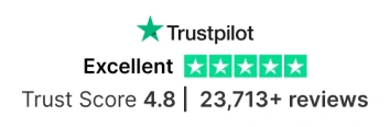 Trustpilot: trust score 4.8 from 23,713 reviews