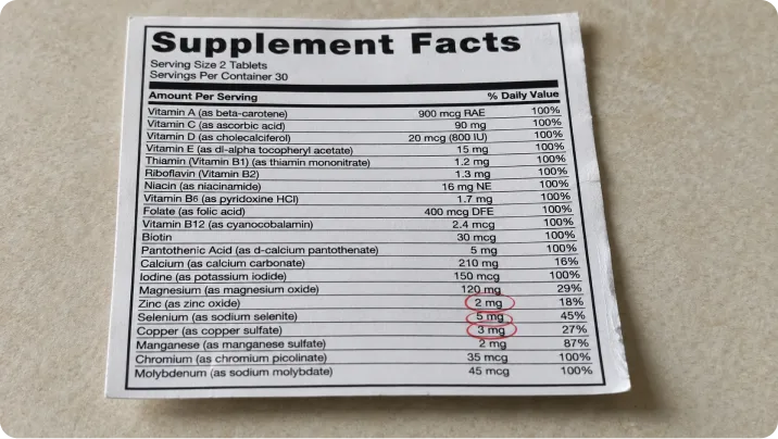 A long proprietary-blend ingredient list